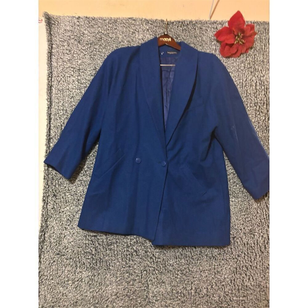 Harve Benard Women's Blue Coat  Blazer Jacket Size 16Business Solid - Picture 10 of 10
